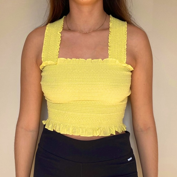 Editorial, « cotton candy LA » yellow cropped cami - Picture 1 of 2